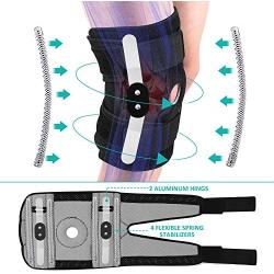 Knee Brace Support - Adjustable Open Patella Knee Support for Swollen ACL, Tendon, Ligament and Meniscus Injuries, Joint Pain Relief, Injury Recovery, True Non-Slip Fit for Arthritis and Sport