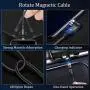 360° & 180° Rotation Magnetic Charging Cable, 3A Fast Charging Data Transfer USB Magnetic Cable, Nylon Braided 3 in 1 USB C,Micro USB Phone Charger Cable Compatible with iProduct (Black) 360° & 180° Rotation Magnetic Charging Cable, 3A Fast Charging Data Transfer USB Magnetic Cable, Nylon Braided 3 in 1 USB C,Micro USB Phone Charger Cable Compatible with iProduct (Black)