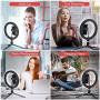 10.2”Selfie Ring Light with Tripod Stand & Phone Holder & Remote Control & 10 Brightness Level & Dimmable 3 Light Modes for Makeup/Live Stream/YouTube Video/Vlogs/Photography