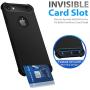 SUPBEC iPhone 7/8 Case with Card Holder and [ Screen Protector Tempered Glass x2Pack] Protective Ultra-Thin-Slim Cover with Silicone TPU Shockproof Rubber Wallet Case for iPhone7 / iPhone8-Black