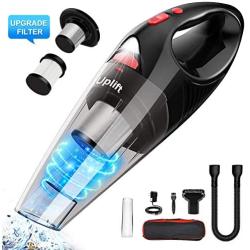 Handheld Vacuum Cleaner, Car Vacuum Cleaner High Power Cordless with Rechargeable Quick Charge, LED Light, Hand Vac for Home and Car Cleaning, Wet & Dry