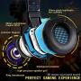 Gaming Headset for Xbox One,PS4,PC,Laptop,Tablet with Mic,Pro Over Ear Headphones,Two Free 3.5mm Y Splitter,Noise Canceling,USB Led Light,Stereo Bass Surround for Kids,Mac,Smartphones