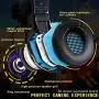 Gaming Headset for Xbox One,PS4,PC,Laptop,Tablet with Mic,Pro Over Ear Headphones,Two Free 3.5mm Y Splitter,Noise Canceling,USB Led Light,Stereo Bass Surround for Kids,Mac,Smartphones