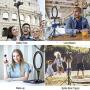 8" LED Selfie Ring Light for Live Stream/Makeup/YouTube Video, Dimmable Beauty Ringlight with Tripod Stand and Phone Holder Compatible with iPhone/Android