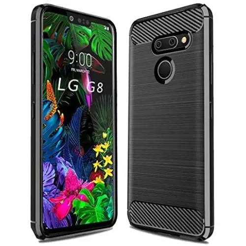 LG G8 ThinQ Case,LG G8 Case, Sucnakp TPU Shock Absorption Cell Phone Cases Technology Raised Bezels Protective Cover for LG G8 Case (Black)