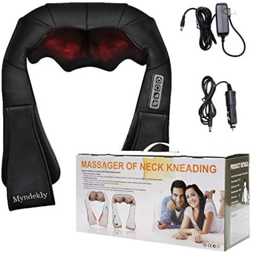 Shiatsu Neck and Back Massager with Heat 3D Deep Kneading Massager for Back,Neck and Shoulder,Waist,Leg Easy to use at Home,car,Office