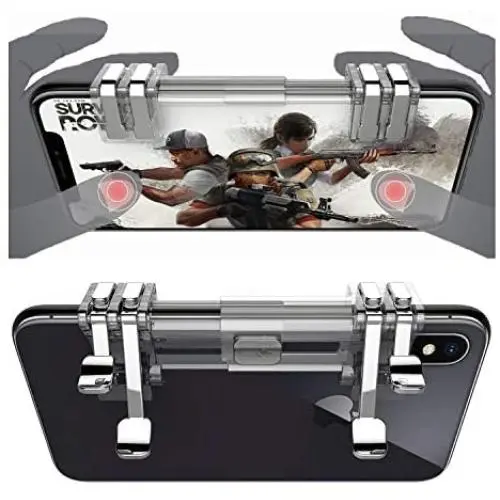 Agoz Mobile Game Controller 4 Shoot Aim L1R1 Trigger Shooter for Apple iPhone 11 Pro Max, XS Max, XR, X, 8 Plus,7, 6S, Samsung Galaxy S10 Plus, S10 5G,S10e,Note 10.9,Note 8, S9, S8, Google Pixel 3A XL
