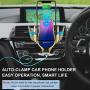 Wireless Charger Car Qi Touch Sensing Mount Kit Phone Stand Automatic Retractable Clip Fast Charging Holder Compatible with iPhone Xs Max/XR/X/11/11 Pro/8/8Plus Samsung S10/S10+/S9/S9+/S8/S8+（Gold
