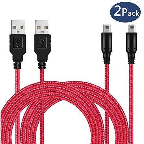 2 Pack 5ft 3DS/ 2DS USB Charger Cable, Nylon Braided Power Charging Cord Cable Compatible with Nintendo New 3DS XL/New 3DS/ 3DS XL/ 3DS/ New 2DS XL/New 2DS/ 2DS XL/ 2DS/ DSi/DSi XL