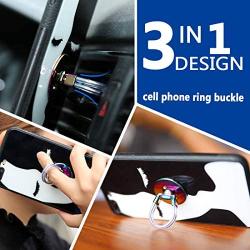 Cell Phone Ring Holder Finger Kickstand- 3 in 1 Universal Phone Ring Stand Car Holder-Colorful-Compatible for iPhone，iPad，Samsung and Smartphone