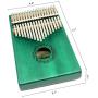 Apelila 17 Key Kalimba Thumb Piano, Solid Mahogany Wood Body Finger Piano with Tune Hammer,Carry Bag,Pickup,Key Stickers(Green)