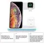 Wireless Charger 3 in 1 Charging Station for Airpods1/2/Pro iWatch 1/2/3/4 Qi Certified 15W Fast Wireless Charging Stand for iPhone X/Xs/Xs Max/8/8 Plus Samsung Galaxy S10 S9 S8 S7 Note9/8 and More
