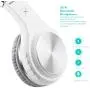 Bluetooth Headphones, Riwbox XBT-80 Folding Stereo Wireless Bluetooth Headphones Over Ear with Microphone and Volume Control, Wireless and Wired Headset for PC/Cell Phones/TV/ipad (Sliver White)