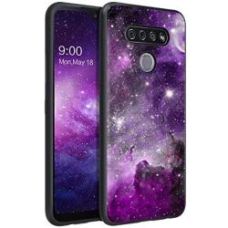 BENTOBEN LG K51 Case, LG Reflect Case, LG Q51 Case, Slim Fit Glow in The Dark Shockproof Hybrid Hard PC Soft TPU Bumper Drop Protective Girls Women Men Phone Cover for LG K51/Q51 (2020), Purple Galaxy