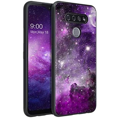 BENTOBEN LG K51 Case, LG Reflect Case, LG Q51 Case, Slim Fit Glow in The Dark Shockproof Hybrid Hard PC Soft TPU Bumper Drop Protective Girls Women Men Phone Cover for LG K51/Q51 (2020), Purple Galaxy