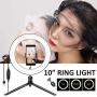 Ring Light, BEACON 10" LED Ring-Light-with-Tripod-Stand and Phone Holder for Live Streaming & YouTube Video, Dimmable Desk Makeup Ring Light for Photography, with 3 Light Modes & 10 Brightness Level