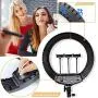 18-inch Ring Light with Stand,3000-6000K 65W LED Camera Light for Video Vlog,Including Wireless Remote, 3 Phone Holder & 2 USB Charged Port