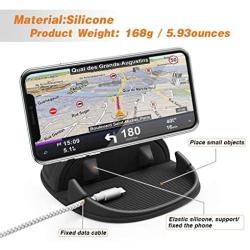 Loncaster Car Phone Holder, Car Phone Mount Silicone Car Pad Mat for Various Dashboards, Slip Free Desk Phone Stand Compatible with iPhone, Samsung, Android Smartphones, GPS Devices and More