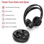 Wireless TV Headphones, RCA Over Ear Hi-Fi Stereo Headset for TV Watching PC VCD, Headphones with 2.4GHz RF Transmitter, Charging Dock for Seniors Hearing Impaired, 100ft Range, Rechargeable, Black