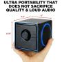 GOgroove SonaVERSE BX Portable Speaker with USB Music Player - Cube Speaker with USB Flash Drive MP3 Input, 3.5mm AUX Port, Playback Controls, Rechargeable Removable Battery (Wired, Blue)