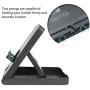 Stand for Nintendo Switch, TJS Nintendo Switch Stand Holder [Play While Charging] [Multi-angle Adjustable] [Travel Friendly] Switch Stand Dock Bracket with Air Vents, Portable Playstand Cradle (Black)