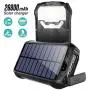 Xiyihoo Solar Charger 26800mAh, Solar Power Bank Portable Solar Panel Charger with 18 LEDs Flashlight 3 Output Ports Waterproof External Backup Battery for Outdoor Camping Hiking iOS Android (Black)