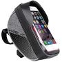 MOOZO Bike Handlebar Bag, Bike Phone Holder, Waterproof Bicycle Top Tube Pouch Pannier Cycling Frame Bags Bike Phone Mount Stand for iPhone Xs MAX XR X 8 7 6 6S Plus Samsung LG Smartphones Below 6