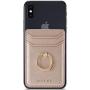 TOPWOOZU Phone Card Holder with Ring Grip for Back of Phone,Adhesive Stick-on Credit Card Wallet Pocket for iPhone,Android and Smartphones (Rosegold)