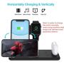 Wireless Charger 4 in 1 Charging Dock for Airpods Pro and Iwatch 5 Charging Station Fast Charging Stand for iPhone 11/11Pro/11 Pro Max/X/XS/XR/Xs Max 8/8 Plus,for Samsung S10/S9/S8//Note 10/9/8 Black