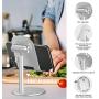 Swhatty Cell Phone Stand Universal Tablet Dock, Angle Height Adjustable Sturdy All Aluminum Alloy Stable Phone Holder for Desk, Compatible with Mobile Phone/iPad 4.7"-12.9" Screen (Sliver)