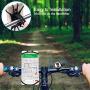 EAONE Silicone Bike Phone Mount with 1 Bike Bell, 360°Rotation Cell Phone Holder for Bike Accessories Adjustable Handlebar Cradle for 4.0"~6.5" Cellphone