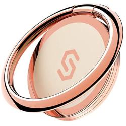 Syncwire Cell Phone Ring Holder Stand, 360 Degree Rotation Universal Finger Ring Kickstand with Polished Metal Phone Grip for Magnetic Car Mount Compatible with iPhone, Samsung, LG, Sony - Rosegold