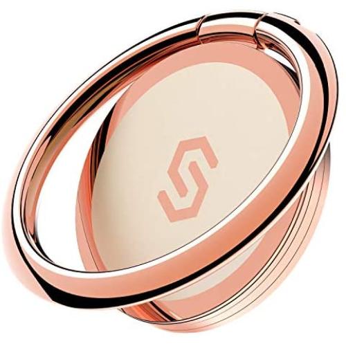 Syncwire Cell Phone Ring Holder Stand, 360 Degree Rotation Universal Finger Ring Kickstand with Polished Metal Phone Grip for Magnetic Car Mount Compatible with iPhone, Samsung, LG, Sony - Rosegold