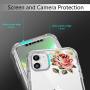 SKYLMW iPhone 11 Case 2019 6.1 inch,[Built in Screen Protector] Full Body Shockproof Dual Layer High Impact Protective Hard Plastic & Soft TPU with Phone Tough Cover Cases for Women Men,Flowers/Clear