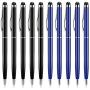 Stylus Pen,UROPHYLLA 10pcs Universal 2 in 1 Capacitive Stylus Ballpoint Pen Compatible for iPad,iPhone,Samsung,HTC,Kindle,Tablet,All Capacitive Touch Screen Device -Black+Blue
