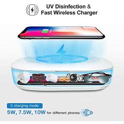 Cell Phone Sanitizer UV Light Sterilizer Phone Cleaner Disinfector for Smart Phones Toothbrush with Fast Wireless Charger and Aromatherapy Function for iPhone Android Smartphone