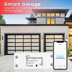 BYF Smart WiFi Garage Door Opener Remote Controller, Smartphone App Control, Compatible with Alexa, Google Assistant, and Siri, No Hub Required (White)