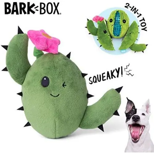 Barkbox Dog Squeak Toys | 2-in-1 Interactive Toys for Chewers | Durable Tug and Fetch Toys | Stuffed Plush Toys and Balls for Small/Medium/Large Dogs