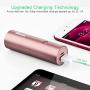 Portable Charger, BONAI Power Bank 5000mAh, (Ultra-Compact)(Aluminum)(Travel) Slim External Backup Battery Pack High-Speed Output Compatible iPhone,iPad,iPod,Samsung-Rose Gold(Charging Cable Included)
