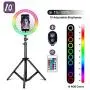 Powsure RGB LED Selfie Ring Light,16 Colors with Tripod Stand &Mirror Dimmable&Phone Holder&Remote Control for TikTok/YouTube/Video/Live Stream/Makeup/Photography Compatible with iPhone Android Powsure RGB LED Selfie Ring Light,16 Colors with Tripod Stand &Mirror Dimmable&Phone Holder&Remote Control for TikTok/YouTube/Video/Live Stream/Makeup/Photography Compatible with iPhone Android