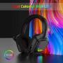 Gaming Headset K20 3.5mm Wired Gaming Headset Surround Sound Headset, Volume Control E-Sports Headset with Microphone, Suitable for PC Laptop PS4 Smartphone