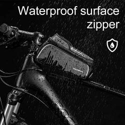 ROCKBROS Bike Phone Bag Bicycle Phone Mount Bag Front Frame Bag Waterproof Bike Bag Phone Holder Top Tube Bike Pouch Compatible with iPhone 11 Pro XR/XS Max 7/8 Plus Galaxy S8/S9 Phone Below 6.2"