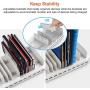 iPad Charging Station 96W 10-Port Alxum USB Charging Station Multiple Device USB Charger with Smart IC Tech, Organizer Stand for iPhone X, Xs Max,8,7,6, Samsung Google Nexus LG, Tablets, White