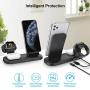 SimpJoy Wireless Charger, Wireless Charging Stand for iPhone AirPods Pro and Apple Watch, 3 in 1 Fast Charging Station Dock Works for iPhone 11/11 Pro Max/XR/XS/X/8/8 Plus (with iWatch Charger)…