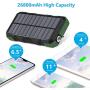 Hiluckey Solar Charger 26800mAh 18W PD USB C Portable Charger with QC 3.0 Waterproof External Battery Pack for iPhone 11, Samsung S10, Huawei, MacBook