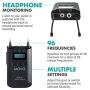 Movo WMX-20-DUO 48-Channel UHF Wireless Lavalier Microphone System with 1 Receiver, 2 Transmitters, and 2 Lapel Microphones Compatible with DSLR Cameras (330 ft Audio Range)