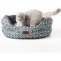 Bedsure Small Dog Bed & Cat Bed, Round Pet Beds for Indoor Cats or Small Dogs, Round Machine Washable Super Soft & Plush Flannel Pet Supplies, Slip-Resistant Oxford Bottom,Coin Print Grey