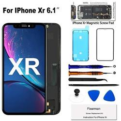 Fixerman for iPhone Xr Screen Replacement 6.1 inch,LCD Display Touch Screen Digitizer Assembly with Repair Tools, Compatible with Model A1984, A2105, A2106, A2108