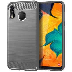 Samsung A20 case,Galaxy A20 Case,Galaxy A30 Case,MAIKEZI Soft TPU Slim Fashion Anti-Fingerprint Non-Slip Protective Phone Case Cover for Samsung Galaxy A20/A30(Gray Brushed TPU)