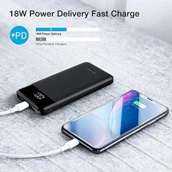 Charmast PD 18W Power Bank Slim Thin 10000 mAh,USB C Cell Phone Portable Charger,10400mAh Type C Bettery Pack Compatible with Cell Phones, Tablets, iPhone, Samsung, Google Pixel,Galaxy S8,More